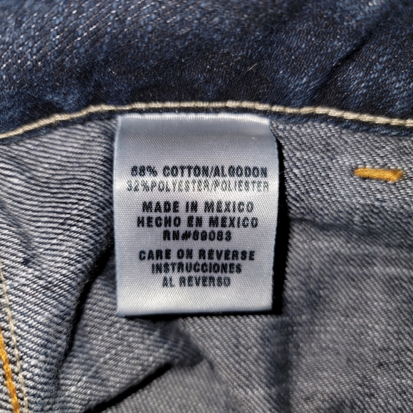 l.e.i. Mini Jean Skirt With Slit - Size 7 - Medium Wash - Picture 4 of 6